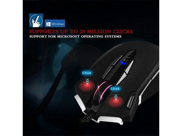 Alt view image 5 of 7 - Gaming Mouse Wired, 13 Programmable Buttons (8+5 Side Buttons), RGB Backlit, Marco, 10000 DPI Adjustable, Comfortable Grip Ergonomic Optical Gaming Mice with Tunable Weights, Black