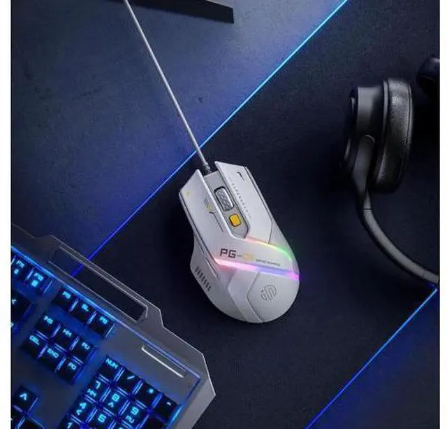 Alt view image 6 of 7 - Lightweight Gaming Mouse Wired, 12800 DPI Adjustable, 6 Programmable Buttons, 12 RGB Breathing Gaming Mice, Ergonomic USB Optical pc Gaming Mouse for pc, Laptop and Desktop (White)