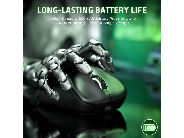 Alt view image 5 of 7 - Wireless Gaming Mouse, Adjustable 10K DPI 1K Optical Sensor Tri-Mode Wireless Mouse, 2.4G/BT/USB-C Rechargeable 6 Programmed Buttons,56g Lightweight Right-Handed Ergonomic Computer Mice