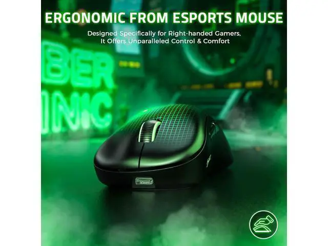 Alt view image 6 of 7 - Wireless Gaming Mouse, Adjustable 10K DPI 1K Optical Sensor Tri-Mode Wireless Mouse, 2.4G/BT/USB-C Rechargeable 6 Programmed Buttons,56g Lightweight Right-Handed Ergonomic Computer Mice
