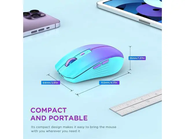 Alt view image 5 of 7 - Bluetooth Wireless Mouse, Rechargeable Slient Multi-Device Computer Mice (Tri-Mode: BT1/2+2.4Ghz) with USB Receiver Wireless Bluetooth Mouse, Ergonomic Cordless Mouse for Laptop/MacBook/PC/iPad