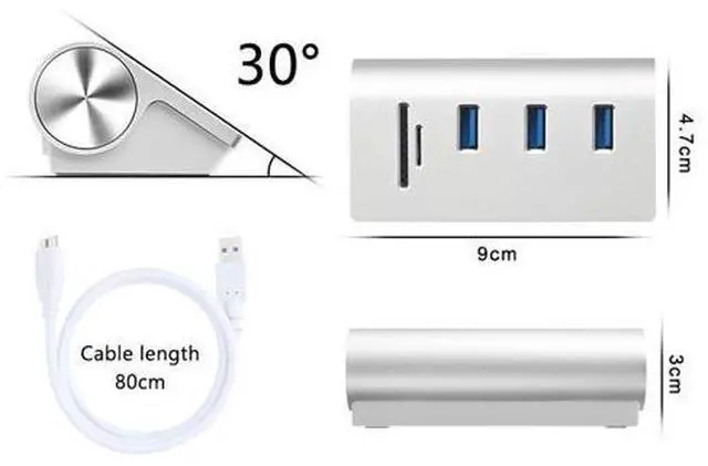 Alt view image 6 of 7 - Multi usb 3.0 hub 3 port adapter splitter Power Interface SD TF Card Reader for MacBook Air computer laptop accessories