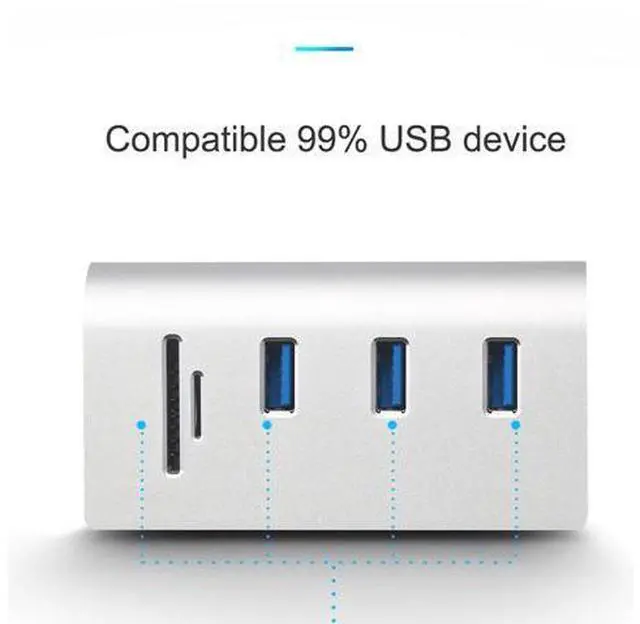 Alt view image 7 of 7 - Multi usb 3.0 hub 3 port adapter splitter Power Interface SD TF Card Reader for MacBook Air computer laptop accessories