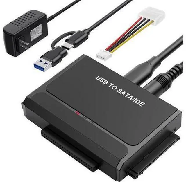Main image of Hard Drive Reader, USB 3.0 & Type C to IDE SATA Adapter, External Data Transfer Recovery Converter Kit for 2.5"/3.5" SATA/IDE HDD SSD Hard Disk, Included 12V/2A Power up to 6TB