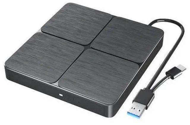 Main image of External CD DVD Drive, USB 3.0 and Type-C Portable External CD Burner DVD Drive Slim CD DVD +/-RW Reader Player, External CD/DVD Optical Drive for Mac,PC,Laptop,Desktop,MacOS,Windows XP/7/8/10/11