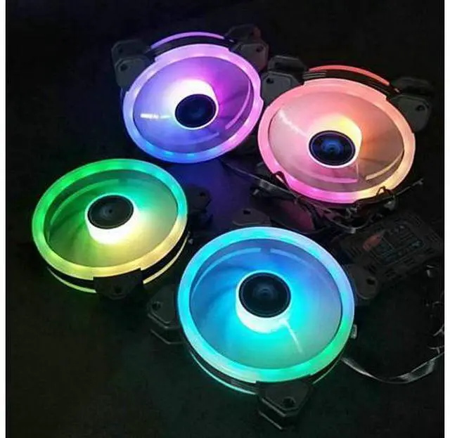 Alt view image 6 of 7 - Computer Case PC Cooling Fan RGB Adjust 120mm Quiet + IR Remote New Computer Cooler RGB CPU Case Fan Three in One
