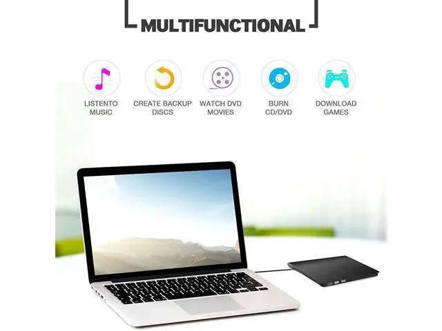 Alt view image 5 of 7 - External CD DVD Drive, USB 3.0 Portable CD/DVD +/-RW Drive Slim DVD/CD ROM Rewriter Burner Compatible with Laptop Desktop PC Windows Linux Mac OS