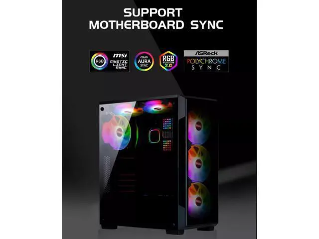 Alt view image 7 of 7 - 3-Pack 120mm RGB Case Fan with Remote Controller, Computer Case 12cm Cooling Fan RGB 6PIN, RGB LED Quiet High Airflow Adjustable Color LED Fan, CPU Cooler with RF Remote