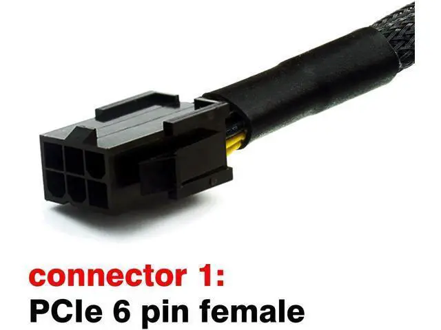 Alt view image 3 of 4 - 4Pack PCI-e 6 Pin Female to Dual PCIe 8 Pin (6+2) Male Graphics Card PCI Express Power Adapter GPU VGA Y-Splitter Extension Cable Mining Video Card Sleeved Power Cable 9 inches 20cm 4 Pack +Bonus