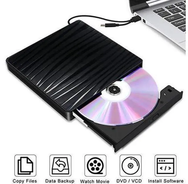 Alt view image 4 of 7 - Type C USB 3.0 Slim External DVD RW CD Writer Drive Burner Reader Player Optical Drives CD-RW Burner Reader Recorder For Laptop