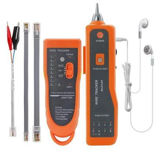 Main image of Wire Tester RJ45 RJ11 Cable Tracker Line Finder Multifunction Wire Tracker Ethernet LAN Network Cat5 Cat6 with Earphone for Cable Collation, Network Maintenance Collation, Telephone Line Test