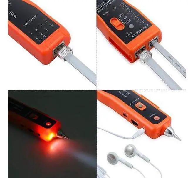 Alt view image 3 of 7 - Wire Tester RJ45 RJ11 Cable Tracker Line Finder Multifunction Wire Tracker Ethernet LAN Network Cat5 Cat6 with Earphone for Cable Collation, Network Maintenance Collation, Telephone Line Test