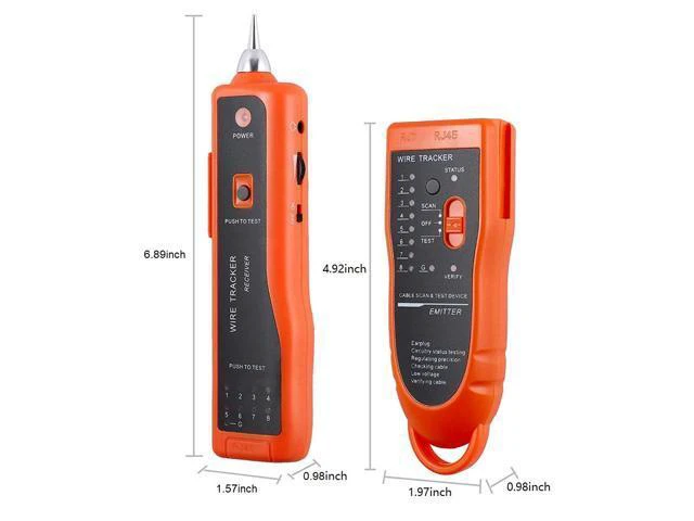 Alt view image 6 of 7 - Wire Tester RJ45 RJ11 Cable Tracker Line Finder Multifunction Wire Tracker Ethernet LAN Network Cat5 Cat6 with Earphone for Cable Collation, Network Maintenance Collation, Telephone Line Test