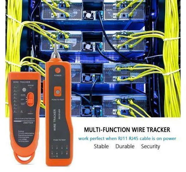 Alt view image 4 of 7 - Wire Tester RJ45 RJ11 Cable Tracker Line Finder Multifunction Wire Tracker Ethernet LAN Network Cat5 Cat6 with Earphone for Cable Collation, Network Maintenance Collation, Telephone Line Test