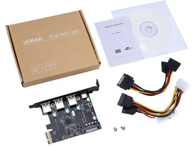 Alt view image 7 of 7 - PCI-E to USB 3.0 Type C +3 Type A Expansion Card - Interface USB 3.0 4-Port Express Card Desktop with 15 pin SATA Power Connector [ Include with A 4pin to 2x15pin Cable + A 15pin to 2x 15pin SATA Y-C