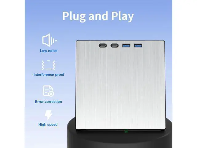 Alt view image 2 of 7 - 7-in-1 External CD DVD Drive, USB 3.0 Type-C CD/DVD Drive External USB with SD/TF Card Reader, External CD Drive for Laptop, Portable External DVD Burner for Windows XP/7/8/10/11, Linux, MacOS