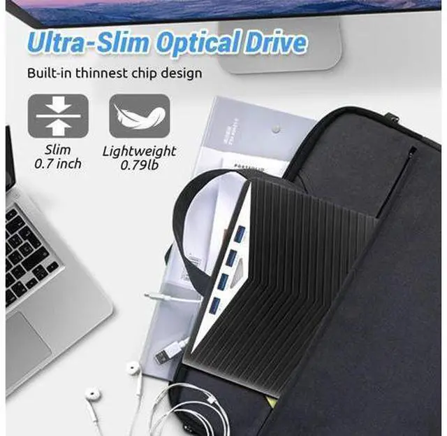 Alt view image 6 of 7 - 7 in 1 External CD DVD Drive - External CD/DVD Drive for Laptop, USB 3.0 and Type-C Portable CD DVD +/-Rw Drive Reader, DVD/CD ROM Burner Rewriter for Laptop PC Windows 11/10/8.1/7/Linux, MacOS