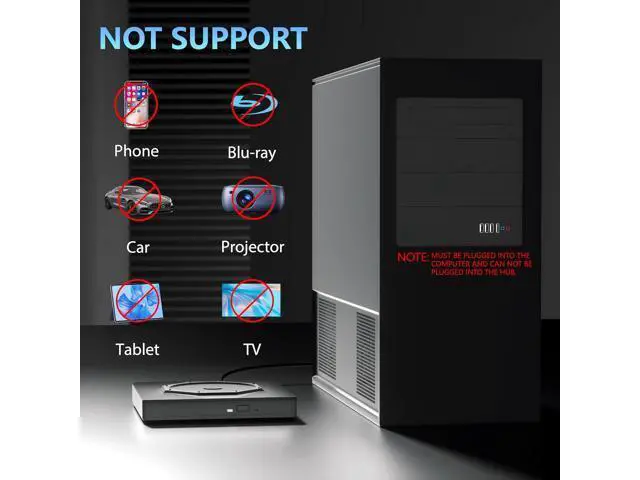 Alt view image 7 of 7 - External CD DVD Drive, USB 3.0 & Type-C Portable CD DVD Burner, +/-RW CD ROM External CD/DVD Drive for Laptop, CD Player for Laptop Compatible with Laptops, Desktop PC, Windows, Linux, Mac OS