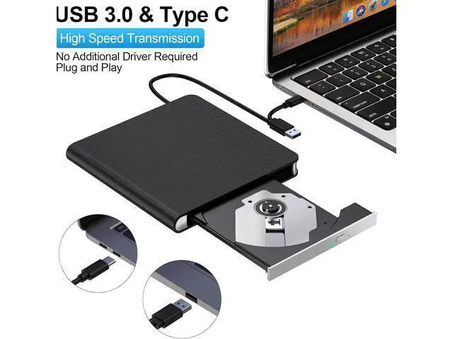 Alt view image 2 of 7 - External CD DVD Drive, 7-in-1 USB 3.0 & Type-C DVD Drive External with 4 USB Ports & SD/TF, DVD RW Burner External CD Drive for Laptop, Desktop, Mac-Book, Windows 11/10/8/7/XP/Linux/Vista/Mac