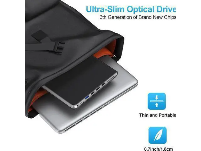 Alt view image 7 of 7 - External CD DVD Drive, 7-in-1 USB 3.0 & Type-C DVD Drive External with 4 USB Ports & SD/TF, DVD RW Burner External CD Drive for Laptop, Desktop, Mac-Book, Windows 11/10/8/7/XP/Linux/Vista/Mac