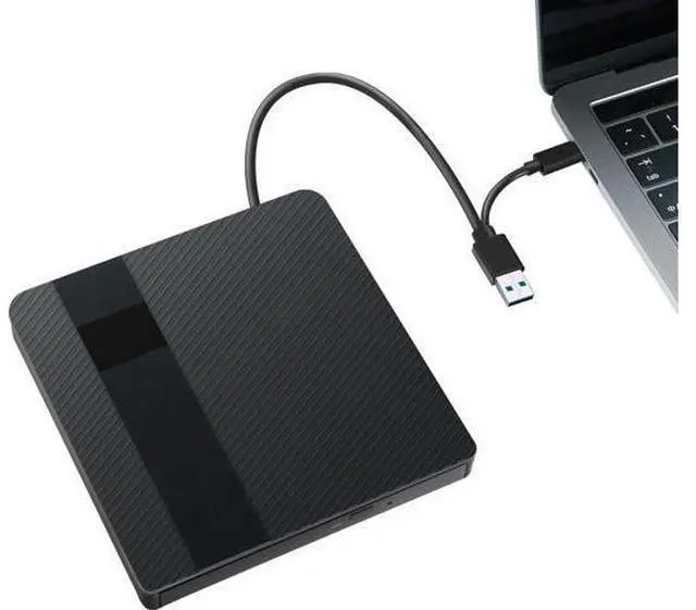 Main image of External CD/DVD Drive for Laptops, USB 3.0 & Type-C Portable DVD Player+/-RW Burner Writer Reader, External Optical Drive Compatible with Laptop Desktop PC, Windows 11/10/8/7/XP, Linux, MacOS