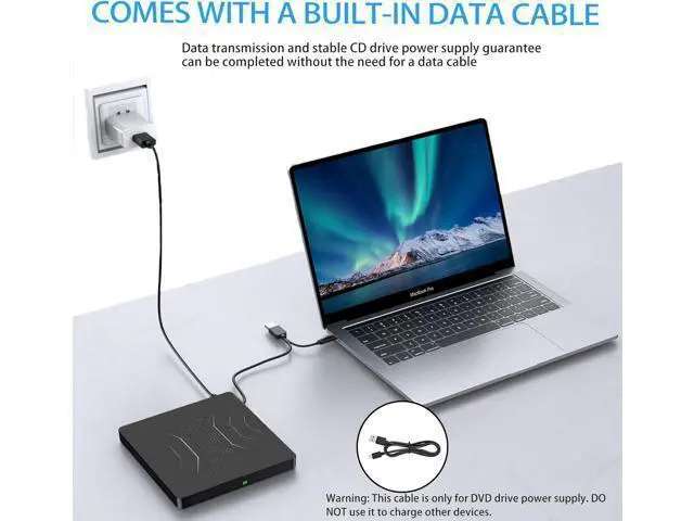 Alt view image 5 of 6 - USB 3.0 & USB C 7 in 1 External CD DVD Drive, Portable CD/DVD +/-RW Burner for Laptop & Desktop - Plug & Play, Ultra Slim Design, Fast Burning, Compatible with Windows 11/10/8/7, Mac OS, Linux