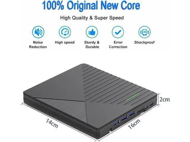 Alt view image 6 of 7 - 7 in 1 External CD DVD Drive for Laptop with 3 USB Ports & TF/SD Card Slots, USB 3.0 & USB-C CD DVD Optical Disc Reader Burner Player for MacBook Pro Laptop PC Windows 11/10/8/7 Linux Mac OS
