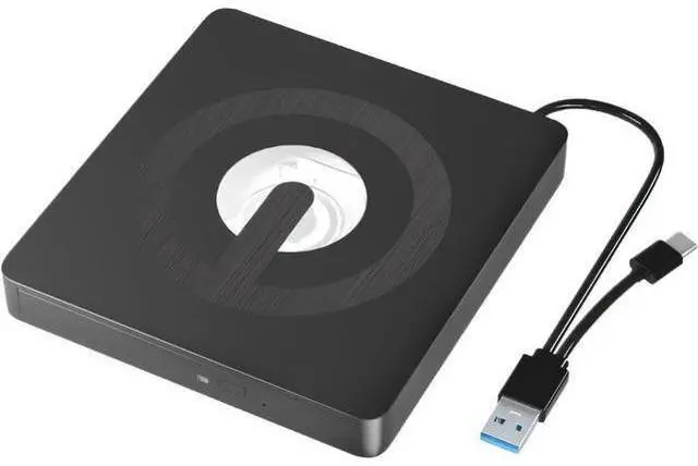 Main image of External CD DVD Drive, Type-C & USB 3.0 External Optical CD/DVD Drive, Portable CD DVD Player RW Writer Burner Reader for Laptop, Desktop, PC, Windows 11/10 / 8/7 / XP/Linux/Vista, Linux, MacOS