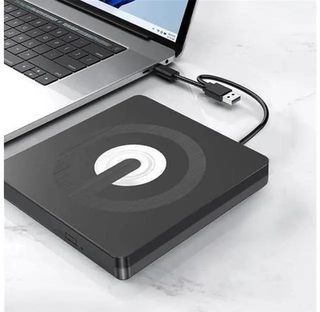 Alt view image 5 of 7 - External CD DVD Drive, Type-C & USB 3.0 External Optical CD/DVD Drive, Portable CD DVD Player RW Writer Burner Reader for Laptop, Desktop, PC, Windows 11/10 / 8/7 / XP/Linux/Vista, Linux, MacOS