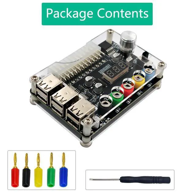 Alt view image 6 of 6 - ATX Power Supply Breakout Board with Adjustable Voltage Knob and 6- Port USB 2.0,and QC 2.0/QC 3.0, 3A Maximum Output