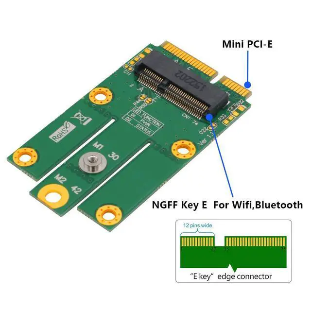 Alt view image 2 of 6 - M.2 (NGFF Key E) to MPCIe (PCIe+USB) Adapter pcie Card m.2 pcie Adapter
