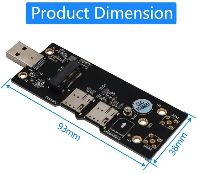 Alt view image 5 of 7 - SUPERPLUS NGFF(M.2) to USB 3.0 Adapter with Dual Nano SIM Card Slot for 3G/4G/5G Module