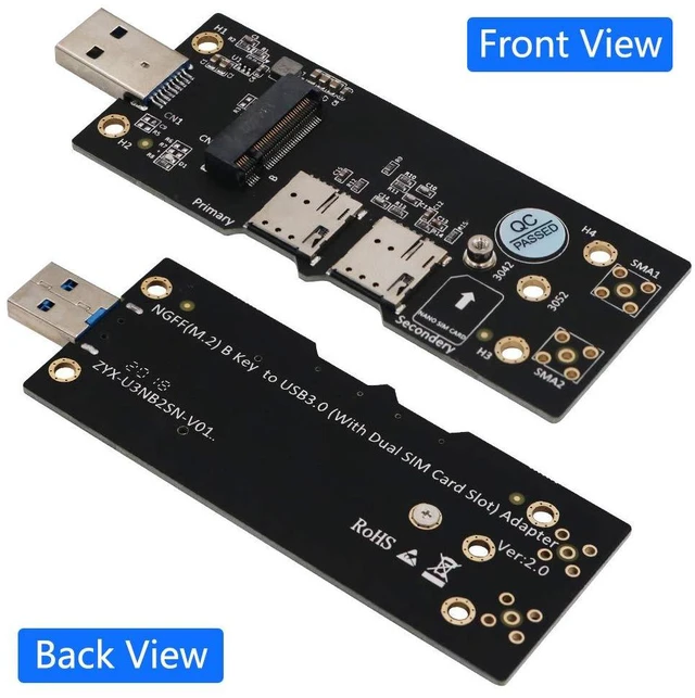 Alt view image 6 of 7 - SUPERPLUS NGFF(M.2) to USB 3.0 Adapter with Dual Nano SIM Card Slot for 3G/4G/5G Module