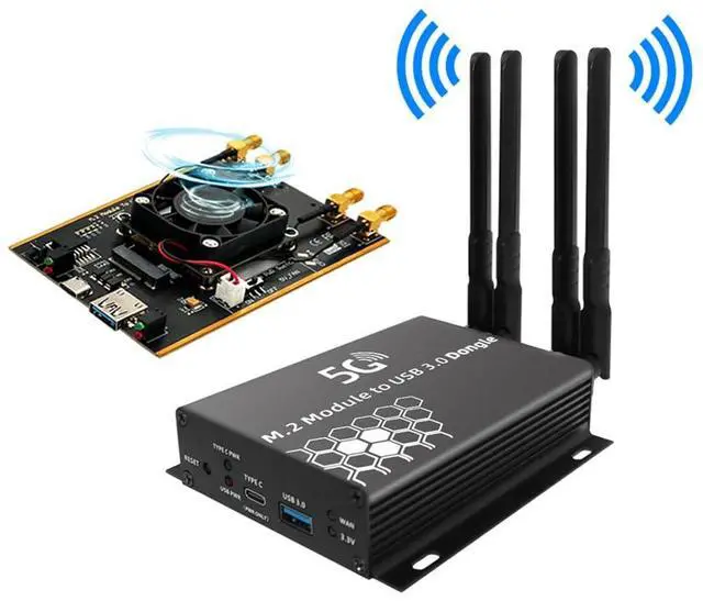 Alt view image 2 of 7 - NGFF(M.2) to USB 3.0 Adapter with Dual SIM Card Slot for 3G/4G/5G Module