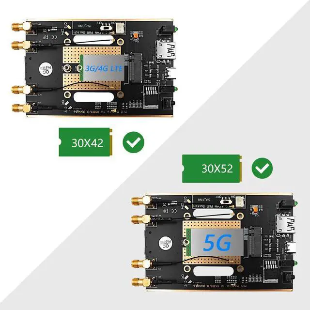Alt view image 5 of 7 - NGFF(M.2) to USB 3.0 Adapter with Dual SIM Card Slot for 3G/4G/5G Module