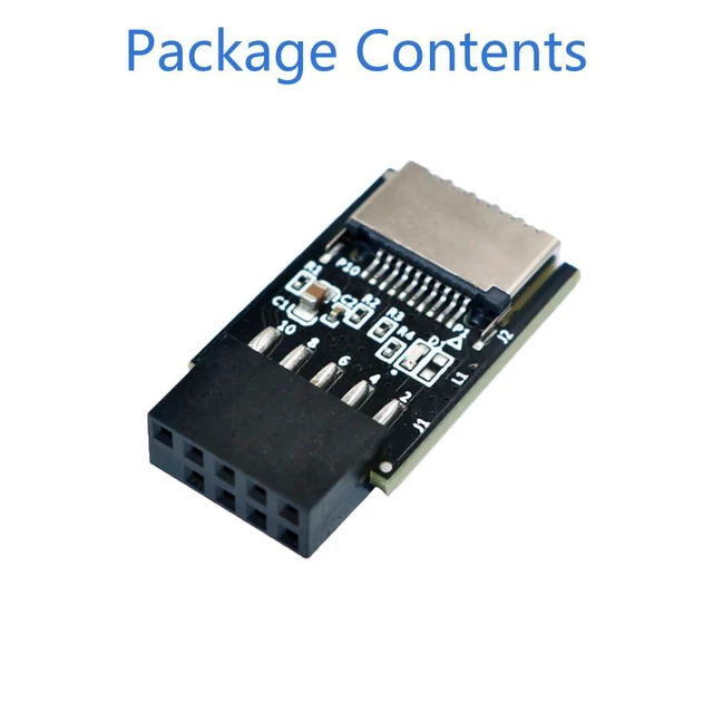 Alt view image 6 of 6 - USB 3.1 Front Panel Socket Key-A Type-E to USB 2.0 9Pin Header Male Extension Adapter with 5V Power LED