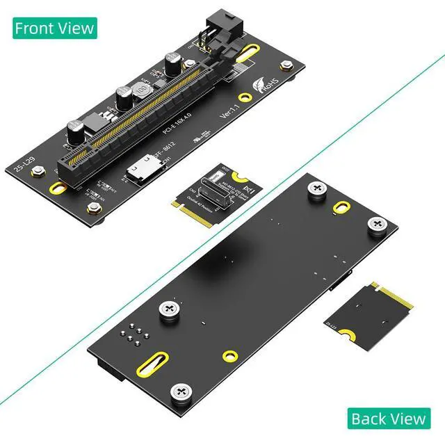 Alt view image 2 of 7 - M.2 M-Key 2230 to PCIe 4.0 X16 with Oculink SFF-8612/8611 Extension Cable