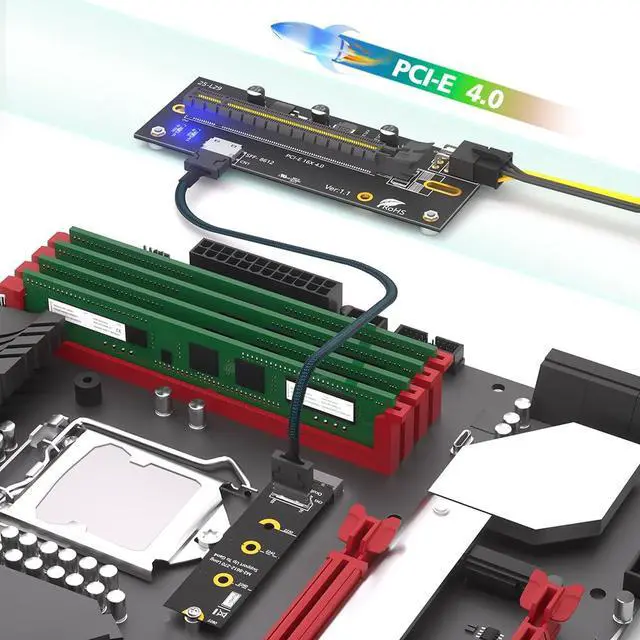 Alt view image 5 of 7 - M.2 M-Key 2242 2260 2280 to PCIe 4.0 X16 with Oculink SFF-8612/8611 Extension Cable
