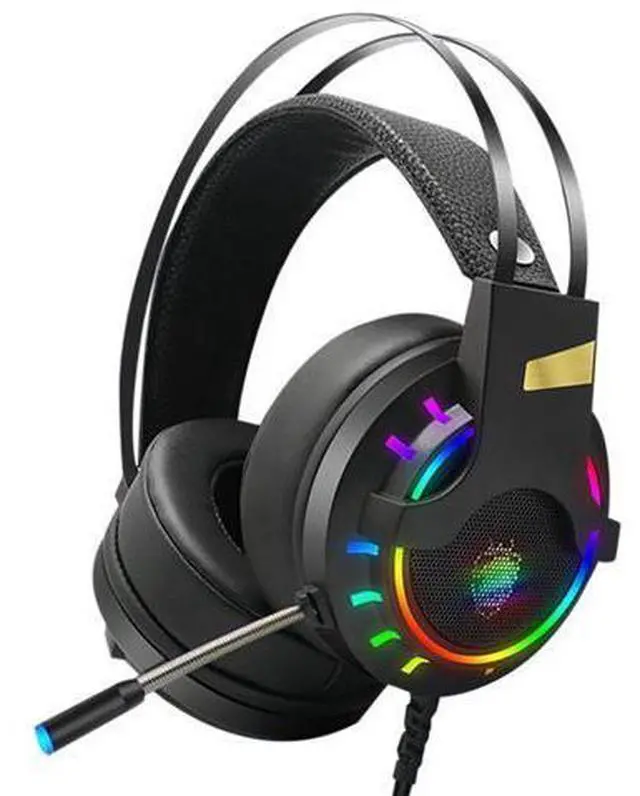 Main image of Stereo Gaming Headset for PS4, PC, Xbox One Controller, 7.1-Channel Noise Cancelling Over Ear Headphones with Mic, LED Light, Bass Surround, Soft Memory Earmuffs for Laptop Mac Nintendo PS3 Games
