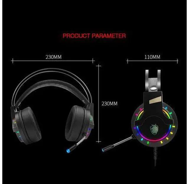 Alt view image 7 of 7 - Stereo Gaming Headset for PS4, PC, Xbox One Controller, 7.1-Channel Noise Cancelling Over Ear Headphones with Mic, LED Light, Bass Surround, Soft Memory Earmuffs for Laptop Mac Nintendo PS3 Games