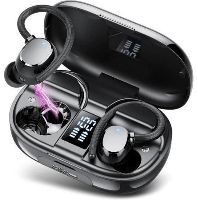 Main image of Hitoor TWS Ear buds Bluetooth Wireless Earbuds Sport Bluetooth 5.3 Headphones with LED Display 128H Playtime Powerful Bass Over Ear Earphones with Earhooks IP7 Waterproof for Gym/Running/Workout