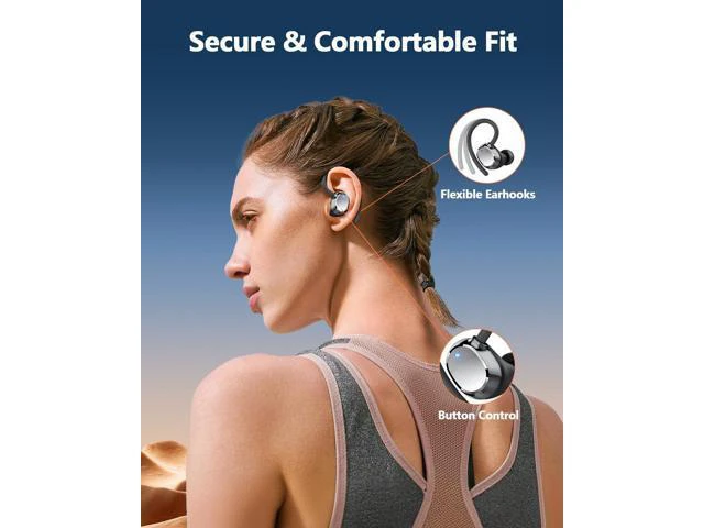 Alt view image 5 of 7 - Hitoor TWS Ear buds Bluetooth Wireless Earbuds Sport Bluetooth 5.3 Headphones with LED Display 128H Playtime Powerful Bass Over Ear Earphones with Earhooks IP7 Waterproof for Gym/Running/Workout