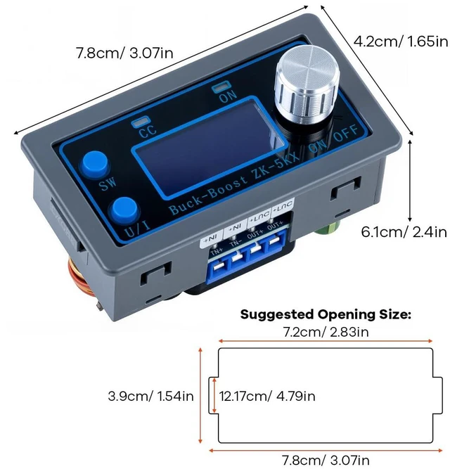 Alt view image 7 of 7 - DC DC Buck Boost Power Converter CC CV 0.6-36V 5A 5V 6V 12V 24V Power Module Adj