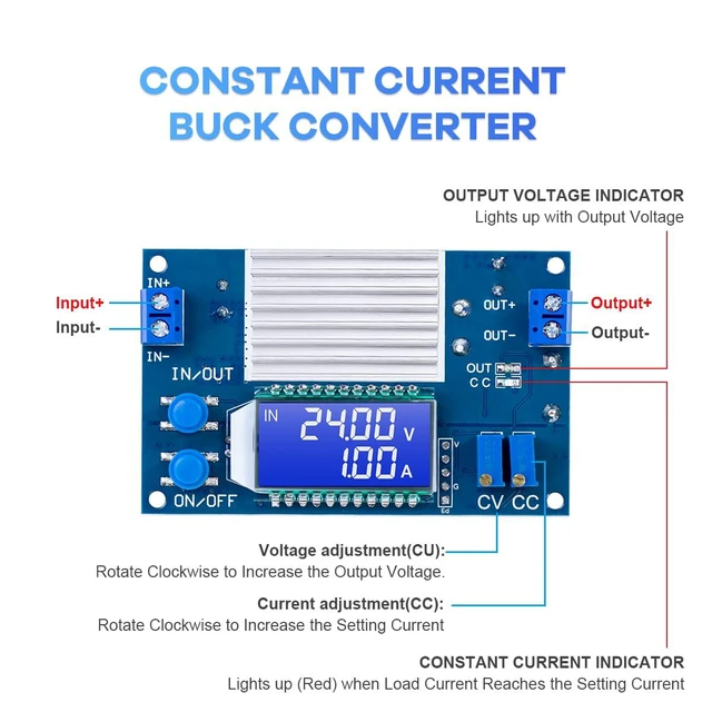 Alt view image 2 of 7 - DC to DC Buck Converter CV CC Power Supply Module Voltage Regulator, 1.2V-32V Ou