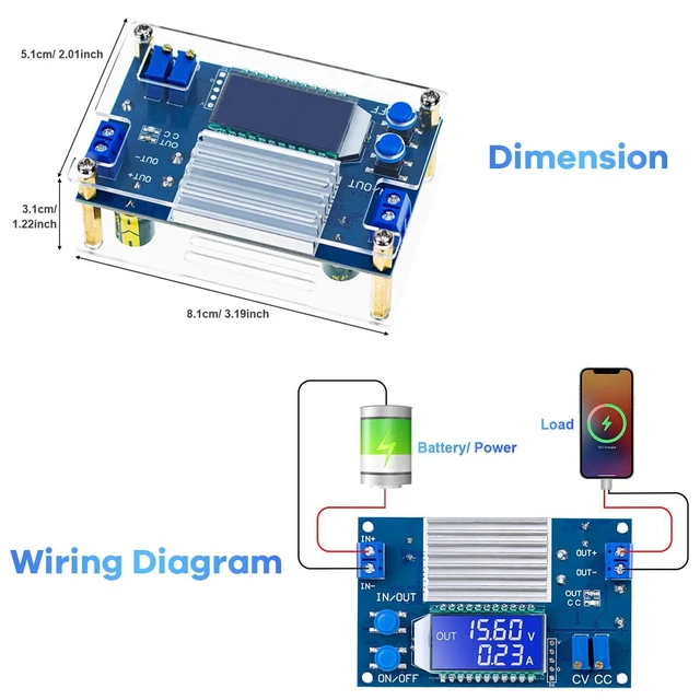 Alt view image 6 of 7 - DC to DC Buck Converter CV CC Power Supply Module Voltage Regulator, 1.2V-32V Ou