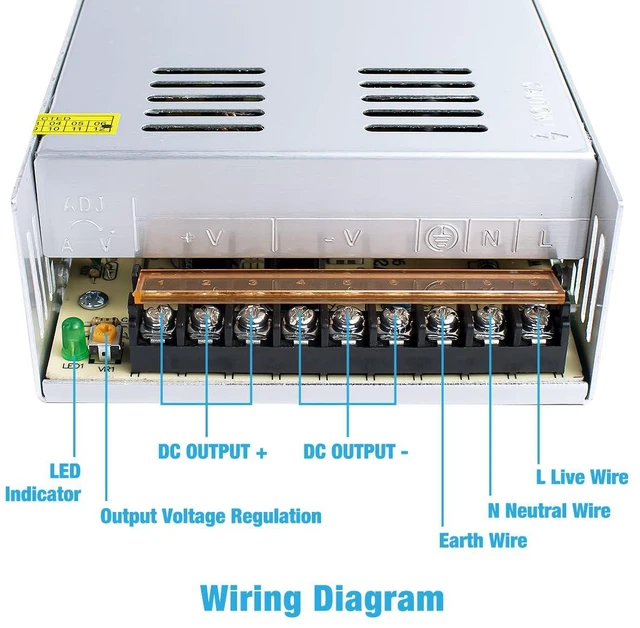 Alt view image 2 of 7 - AC 110V/220V to DC 12V 30A 360W Regulated Universal Switching Power Supply Trans