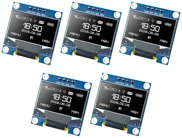 Main image of 5 Pcs 0.96 Inch OLED I2C IIC Display Module 12864 128x64 Pixel SSD1306 Mini Self