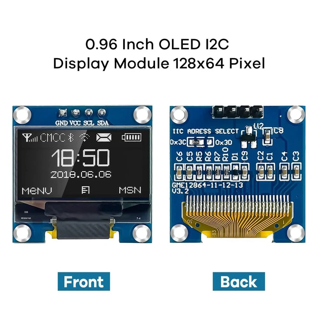 Alt view image 2 of 7 - 5 Pcs 0.96 Inch OLED I2C IIC Display Module 12864 128x64 Pixel SSD1306 Mini Self
