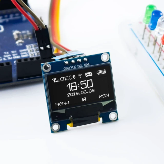 Alt view image 5 of 7 - 5 Pcs 0.96 Inch OLED I2C IIC Display Module 12864 128x64 Pixel SSD1306 Mini Self