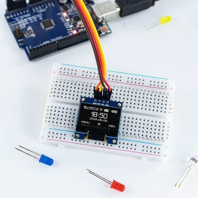Alt view image 6 of 7 - 5 Pcs 0.96 Inch OLED I2C IIC Display Module 12864 128x64 Pixel SSD1306 Mini Self